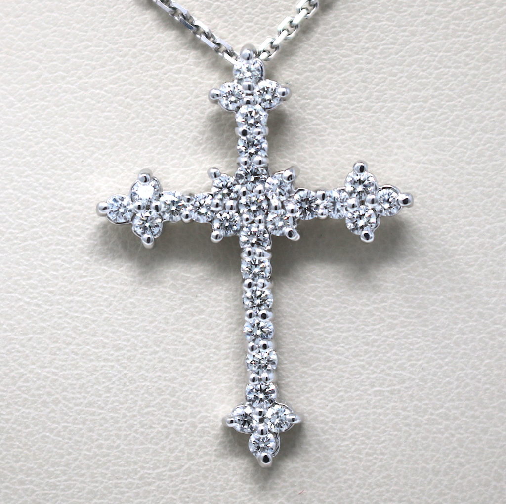 14KT White Gold Ladies Cross - Woodbridge Jewelery Exchange